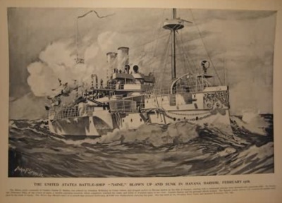 The Maine Sinking 1898 Leslies Weekly