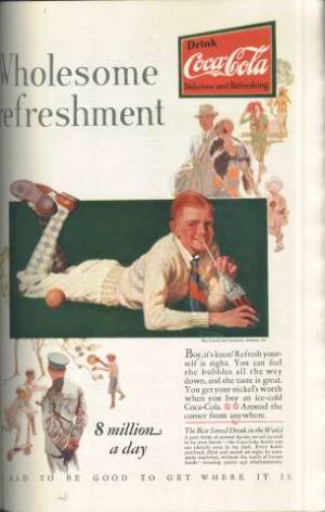 Norman Rockwell ad for Coca-Cola in The American Magazine February 1928 issue