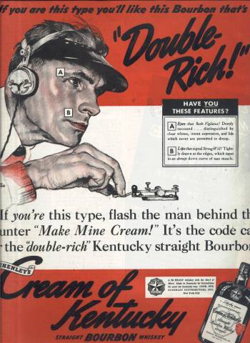 Norman Rockwell ad for Cream of Kentucky Bourbon in Collier's Magazine January 28 1939 issue