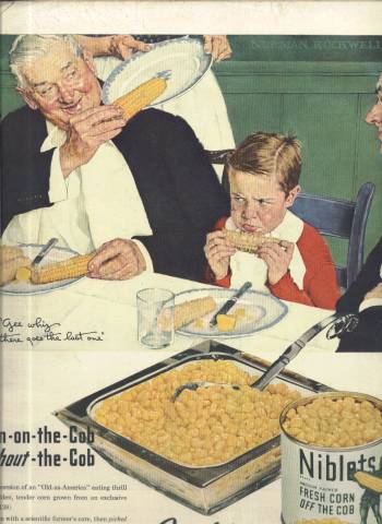 Norman Rockwell ad for Niblets Corn in LIFE Magazine December 2 1945 issue